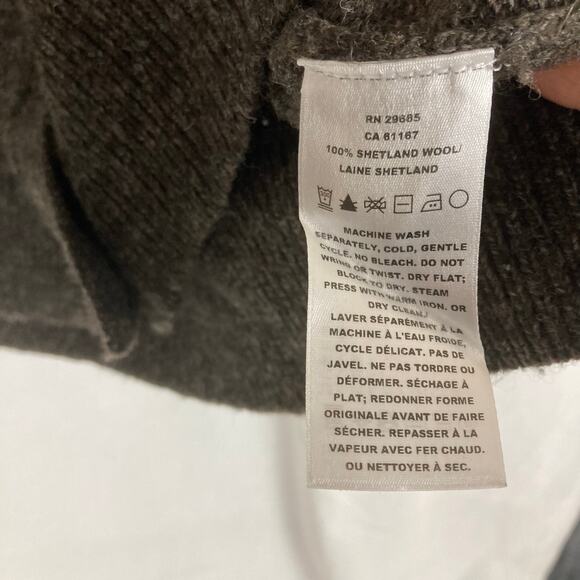 Pendleton Washable Wool V-Neck Cardigan Women M Brown Gray Heathered Cozy Lounge - Picture 8 of 10